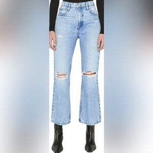 Frame Le High ‘N’ Tight Crop Mini Boot Distressed‎ Jeans Light Wash Size 31 NWT